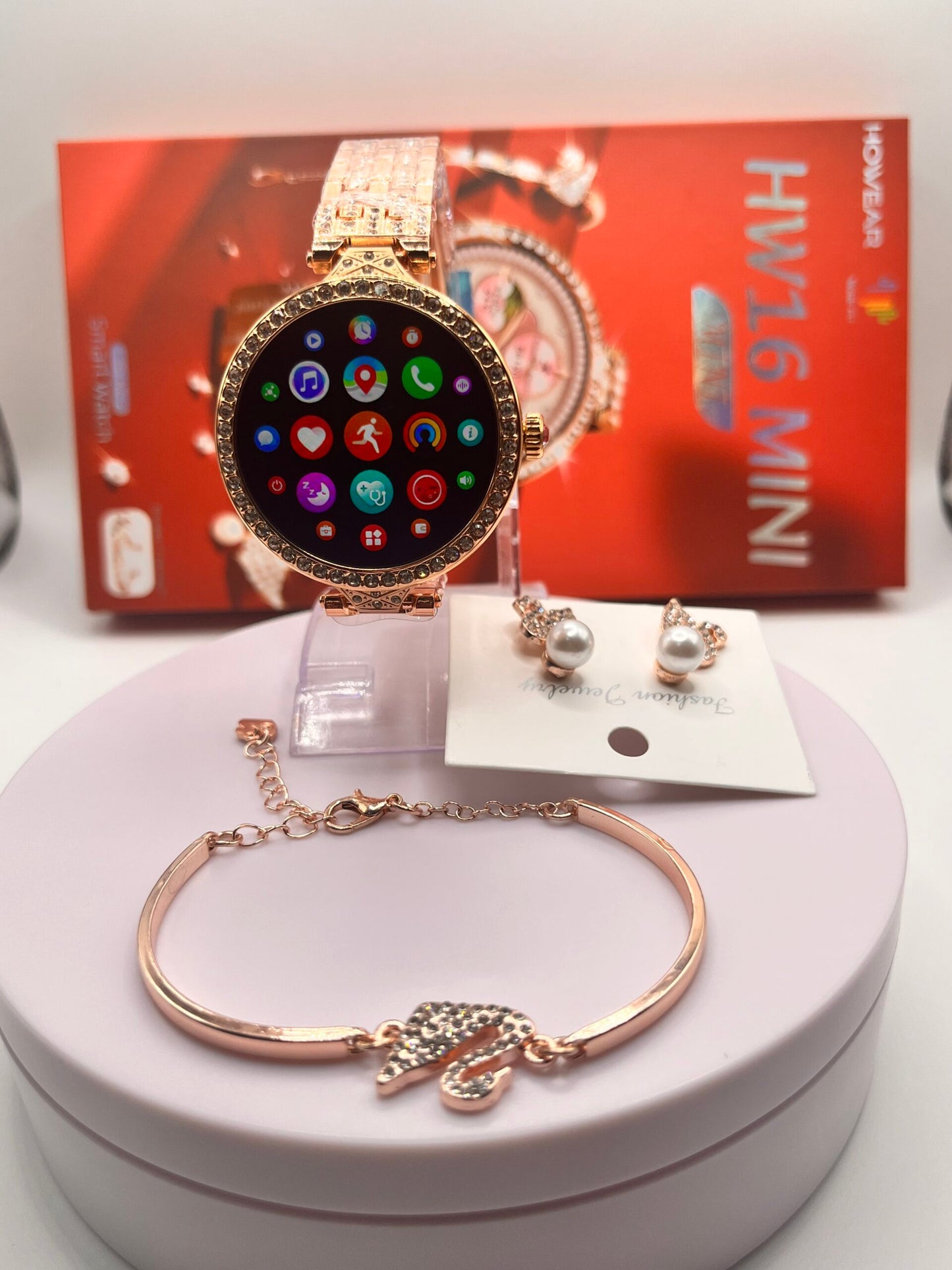 HOWEAR - HW16 MINI  SmartWatch + Pack Joyas Reloj inteligente con llamadas y mensajes